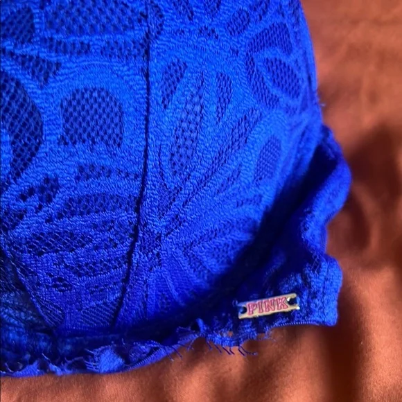 Vibrant Blue Lace Bra - Picture 2 of 6